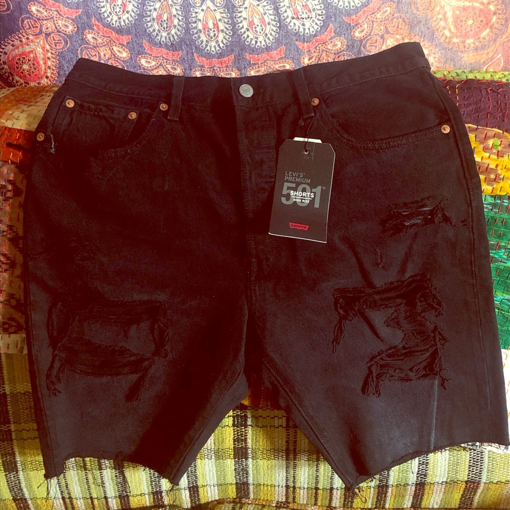 Levi’s 501 High Rise Distressed Jean Shorts